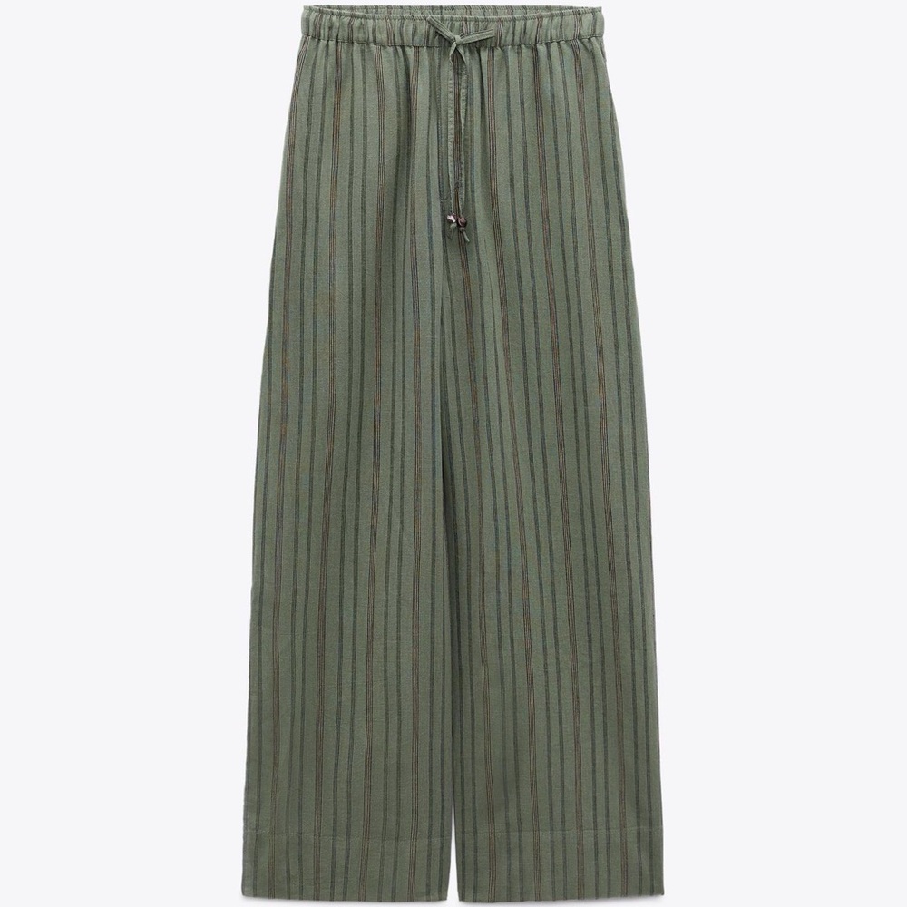Striped Linen Blend Pants
